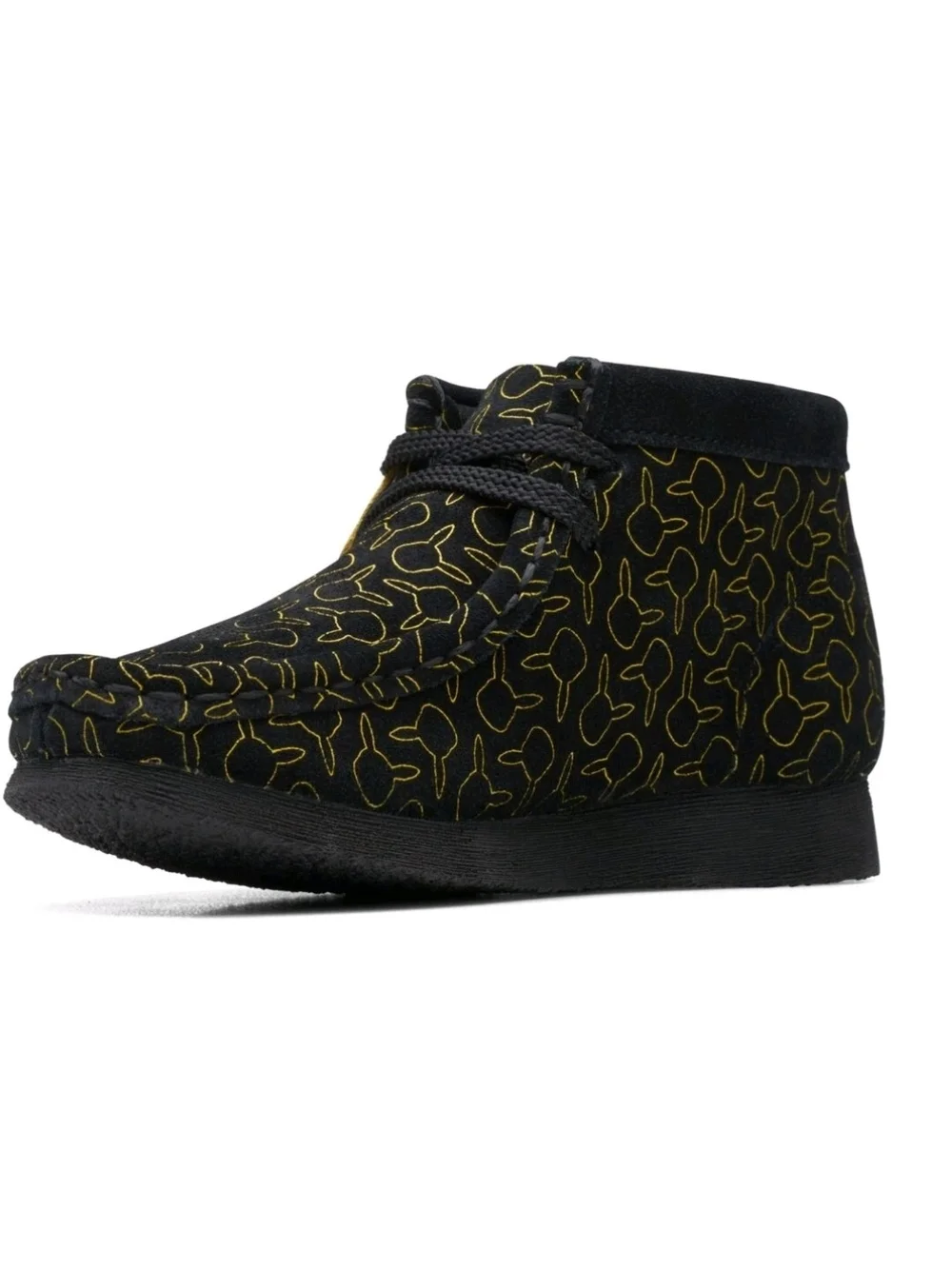 Clarks Kids Black & Yellow Wallabee Sneaker Boot